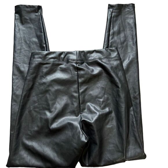 High Waisted Faux Leather Stretch Ankle Leggings size xs - Picture 6 of 7